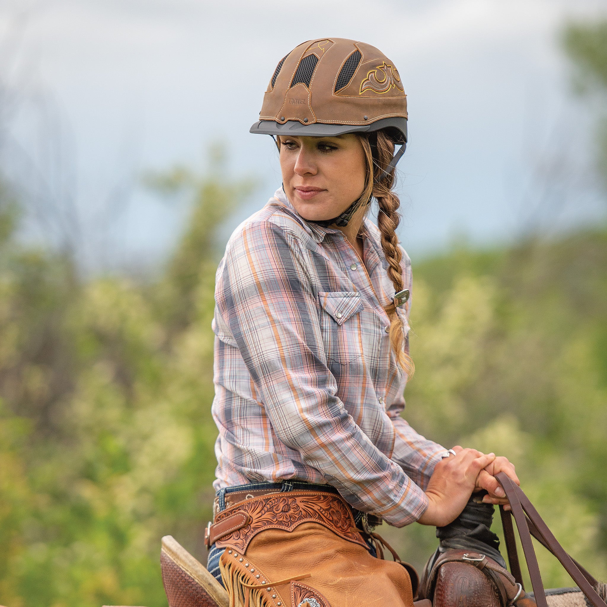 Cowboy riding helmet on sale